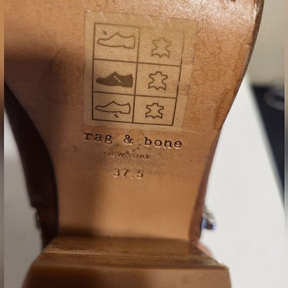 Rag & Bone "Margot" Tan 100% Leather Zip Sides Ankle Boots sz.7.5/37.5 Ret.$425 - Picture 9 of 10